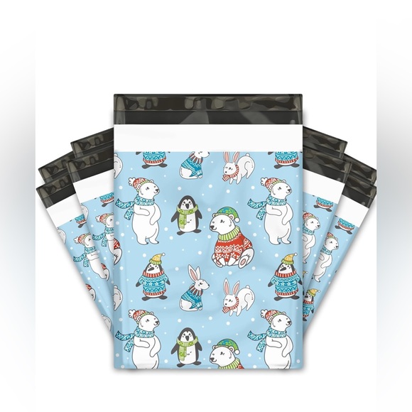 Christmas Animals 20 Poly Mailers pack of 20 size 10 x 13 multi color - Picture 1 of 4